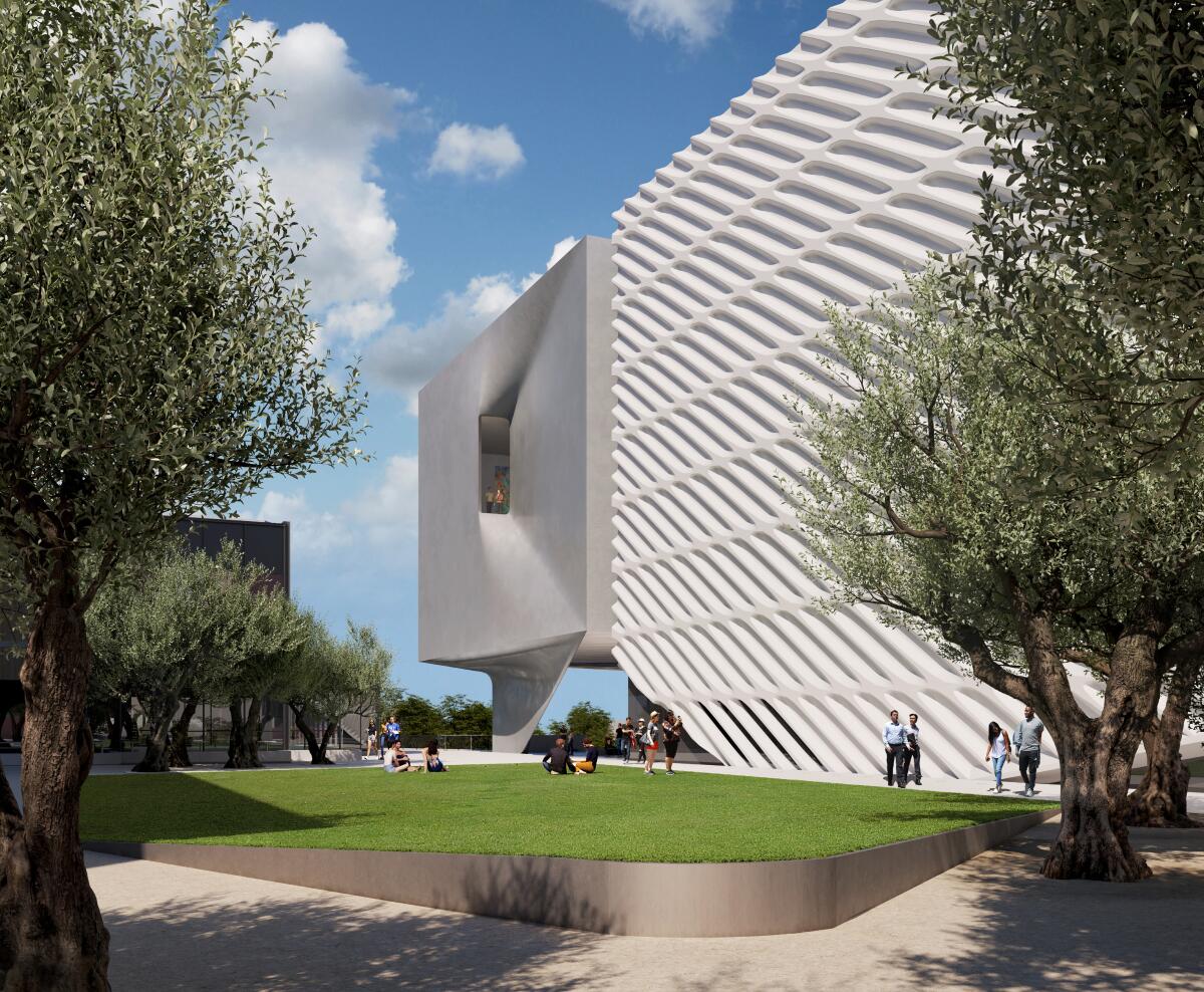 A rendering of the Broad expansion exterior.