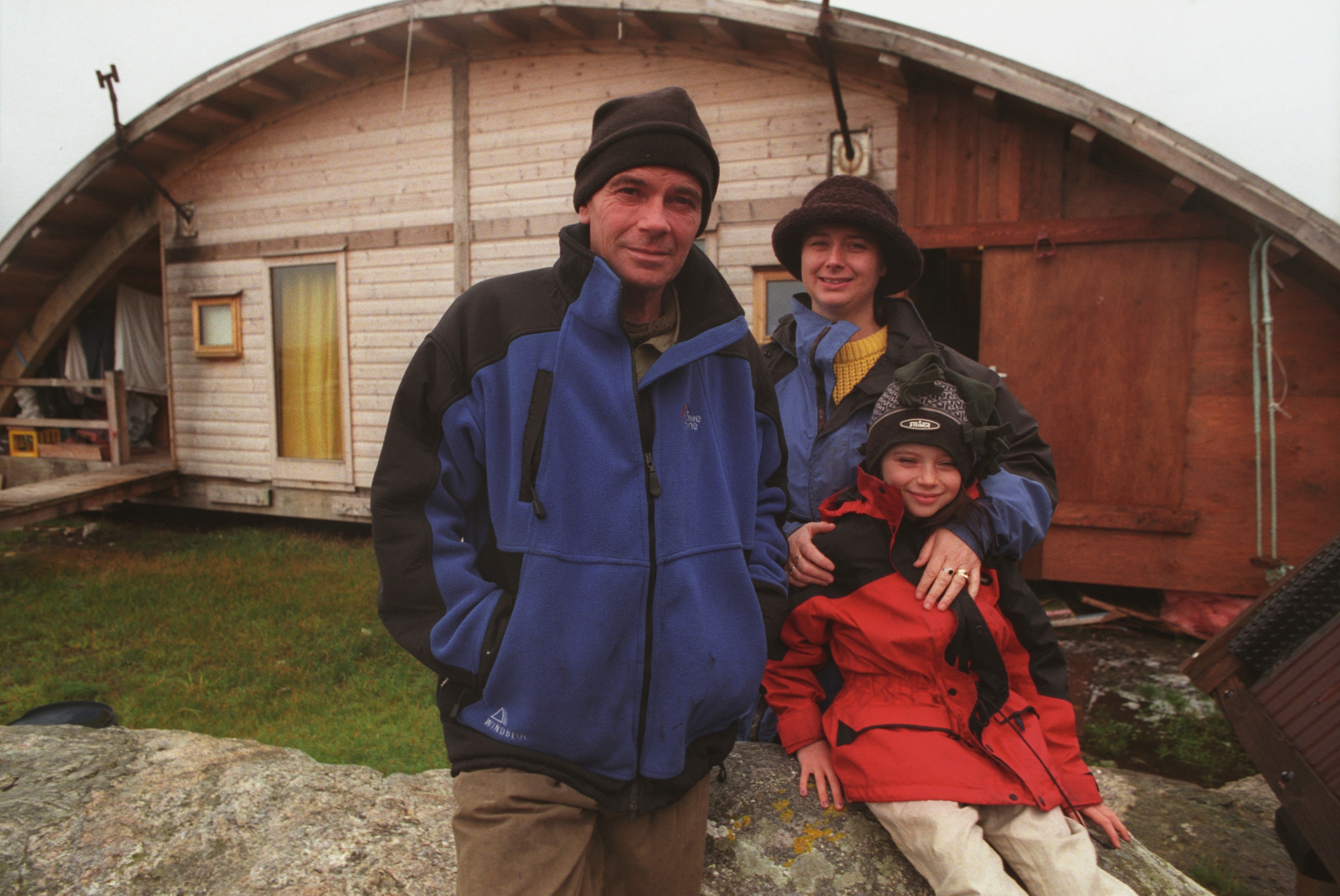 Colin with wife Julia and daughter Tash on the Island of Taransay