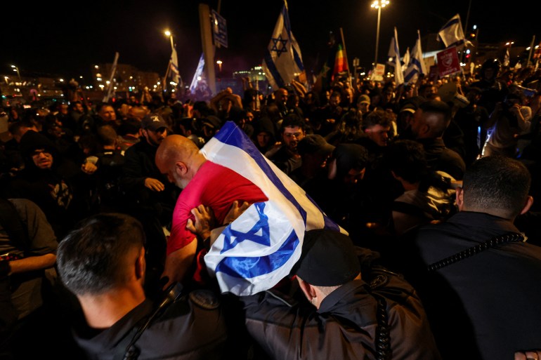 Anti-government protesters launch a prolonged demonstration calling for Israeli Prime Minister, Benjamin Netanyahu's government to resign 