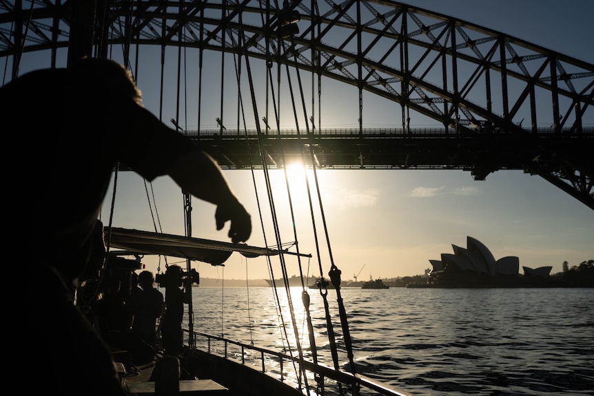 Portrait of a man aboard a boat, sunny weather