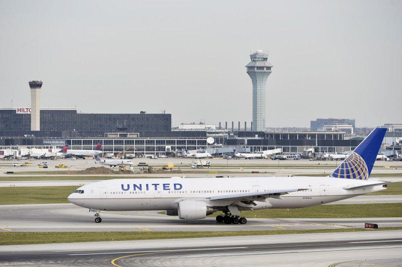 Seven people were hospitalized for observation Friday after a United Airlines flight encountered what was described as severe turbulence while preparing to land in Newark, local officials said. File Photo by Brian Kersey/UPI