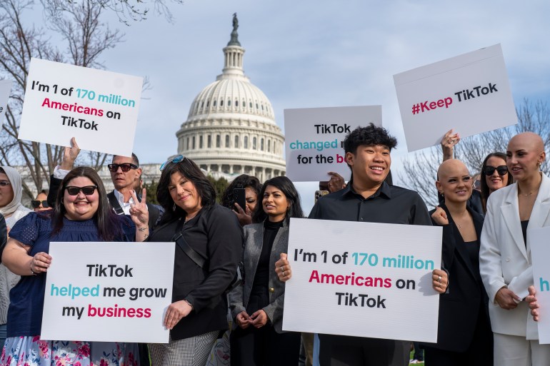 TikTok supporters in front of the Capitol Hill