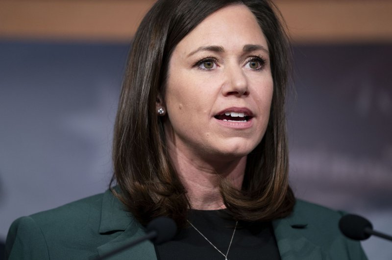 Sen. Katie Britt, R-Ala., will deliver the Republican response to President Joe Biden's State of the Union address Thursday night where she said she hopes to offer a "candid conversation." File Photo by Bonnie Cash/UPI