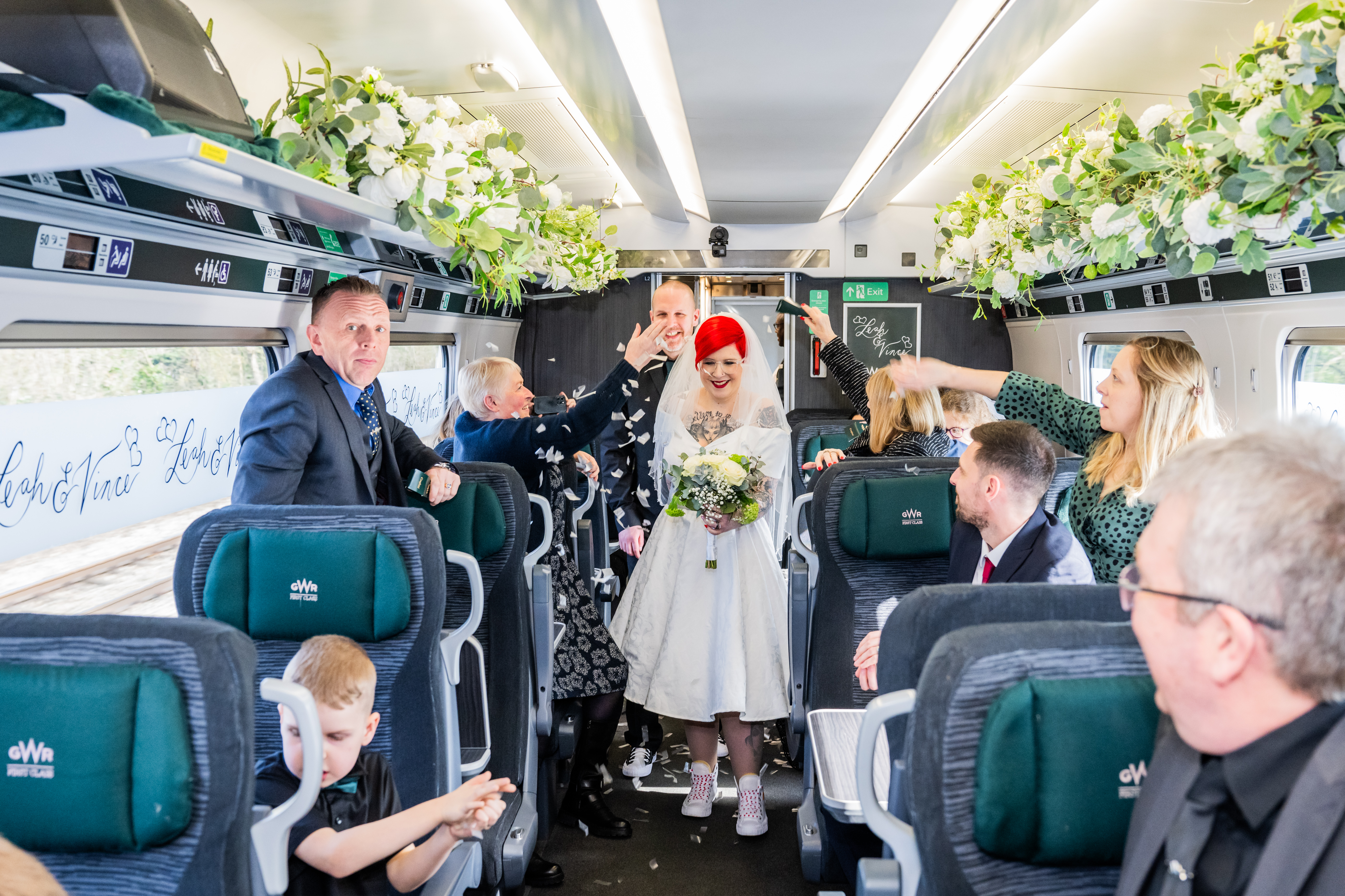 Leah Anderson and Vince Smith have become the first couple in the UK to wed on a moving train