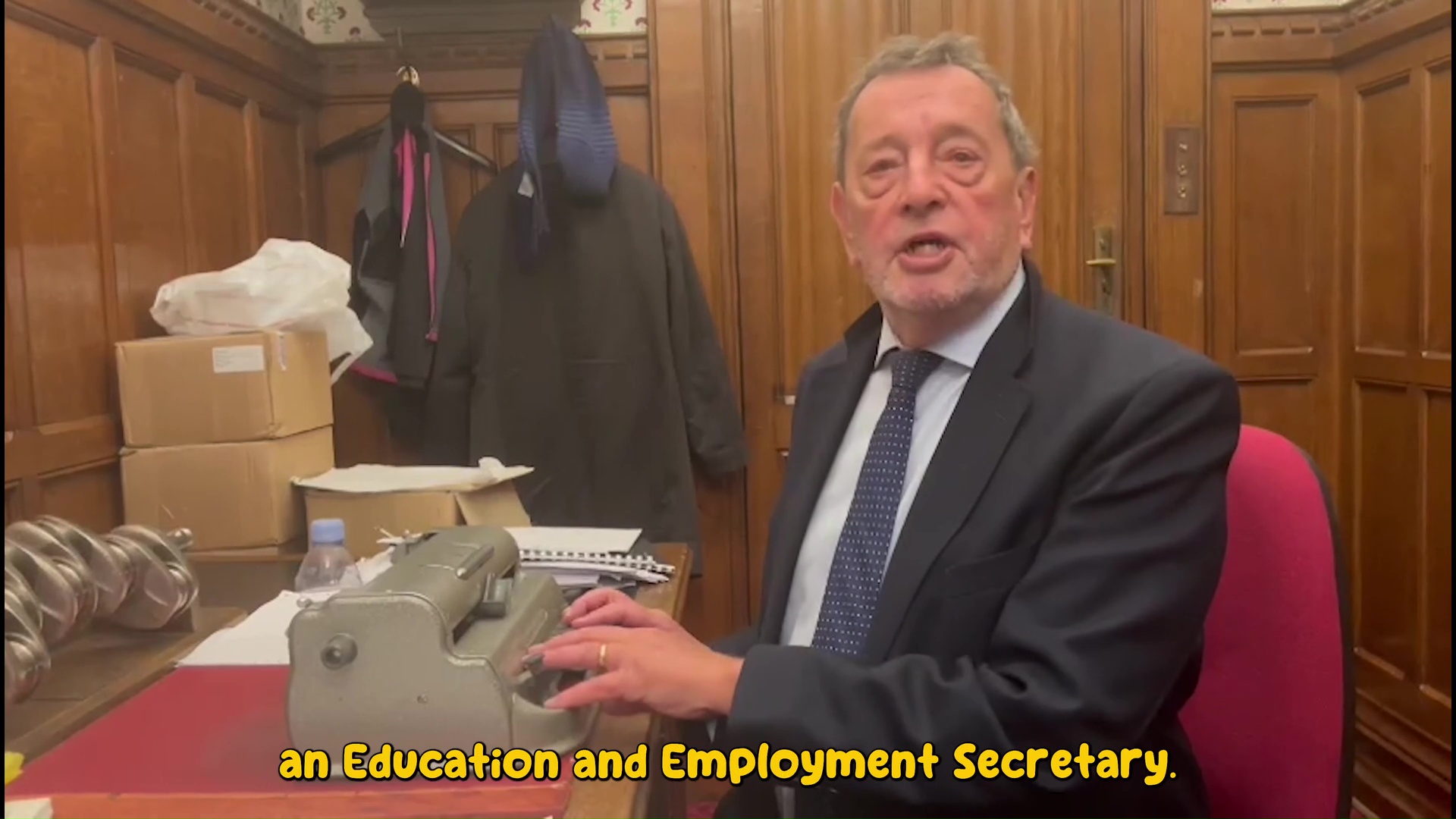 Lord Blunkett in the emotional video as children struggle to get a proper education