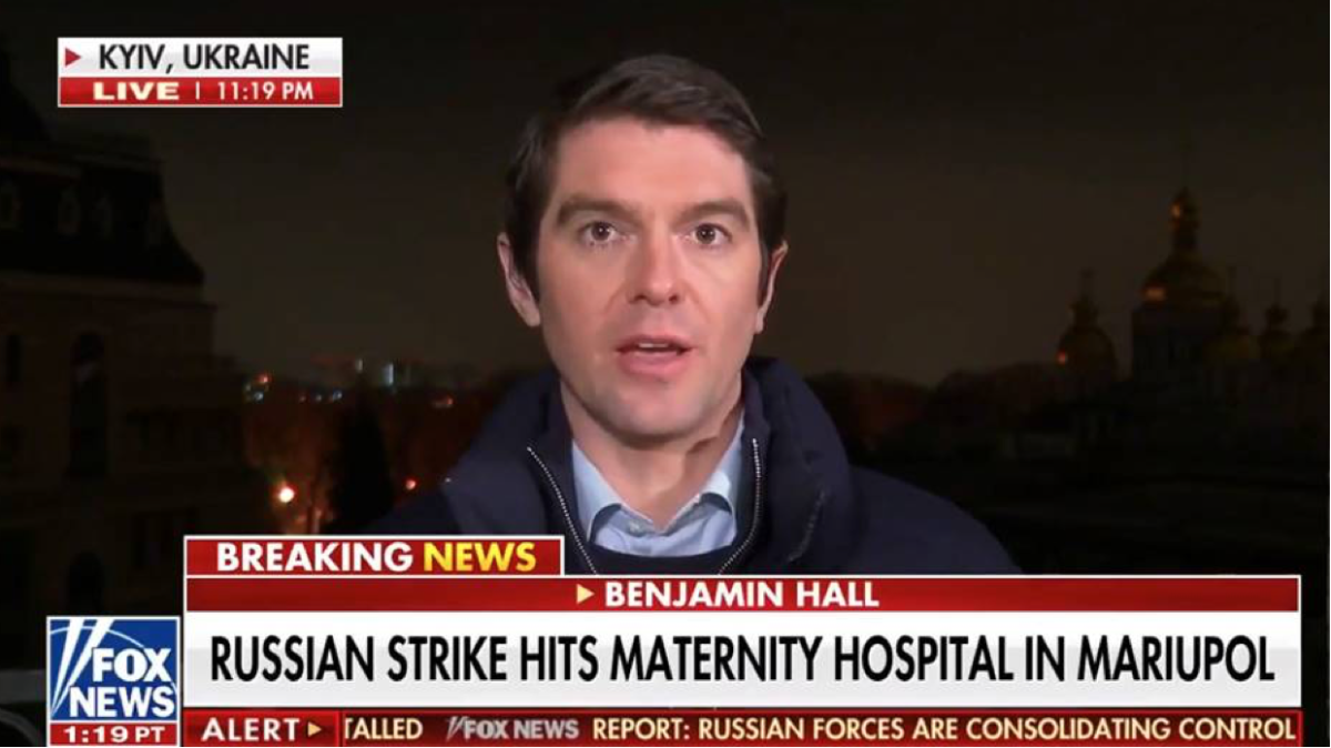 Benjamin Hall, a Fox News correspondent, has been injured while reporting in Ukraine.