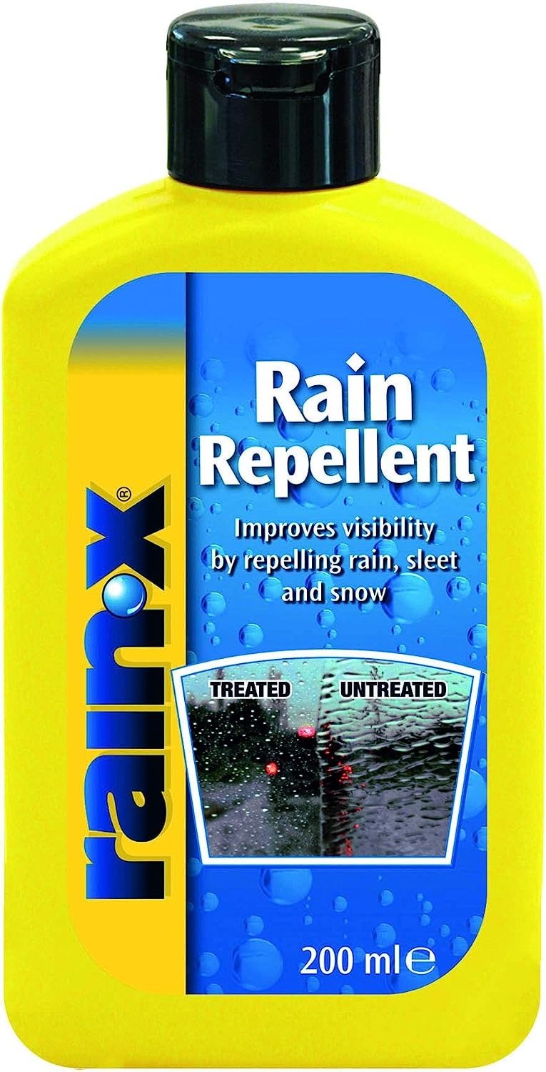 Rain X rain repellent is £5.50 a bottle, but only a small bit can last up to months