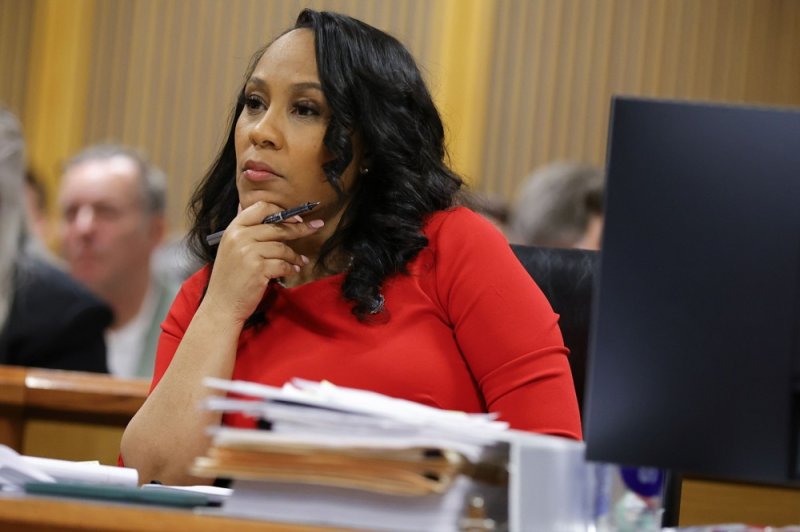 Fulton County District Attorney Fani Willis attends a hearing on the Georgia election interference case at the Fulton County Courthouse in Atlanta on March 1. Pool Photo by Alex Slitz/EPA-EFE