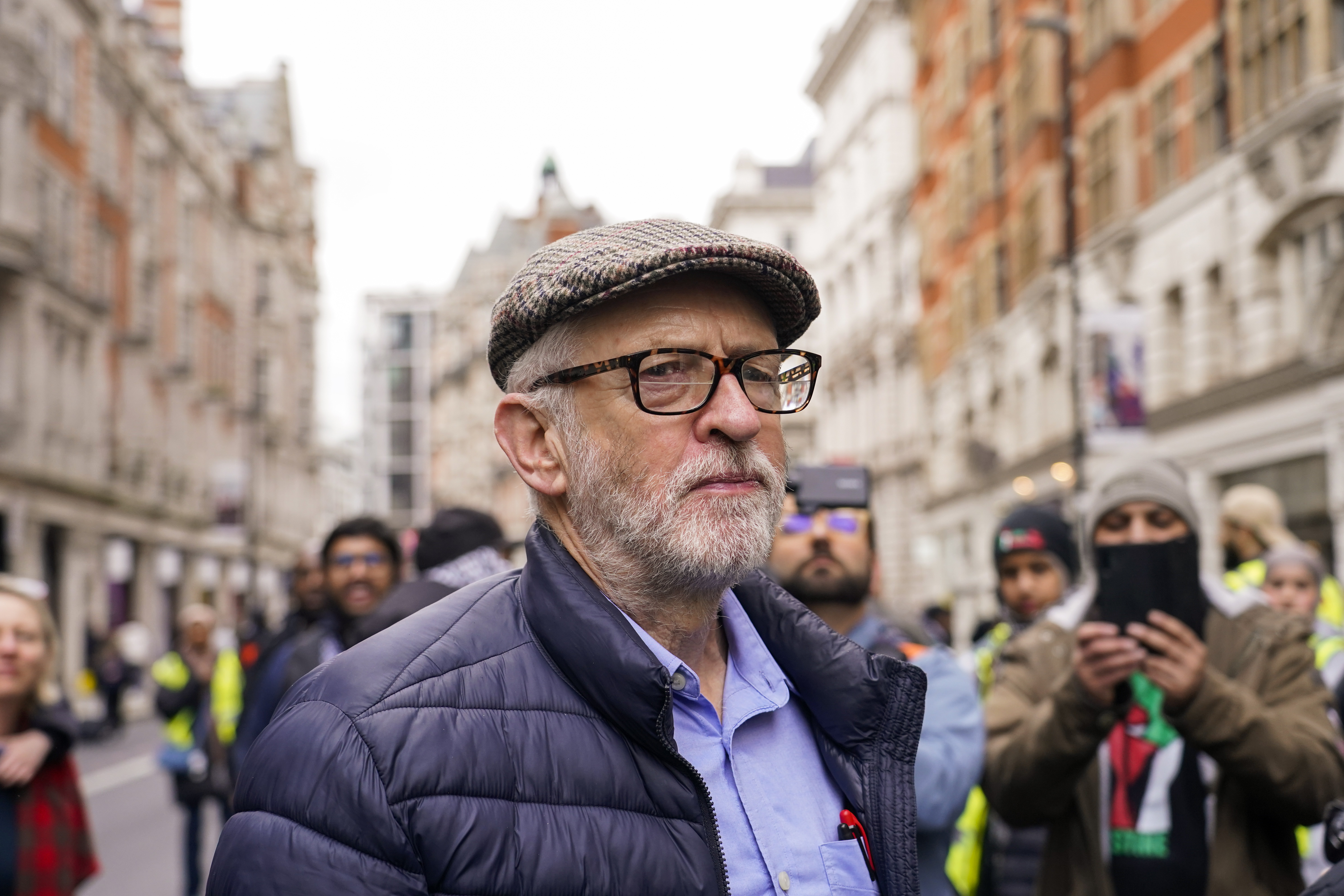 Former Labour Party leader Jeremy Corbyn attends a demonstration in support of Palestinian people in Gaza