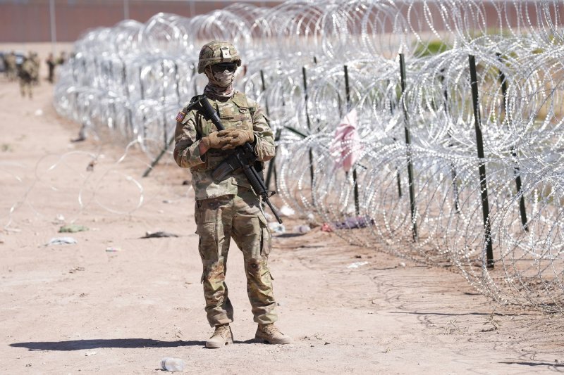 Mexico on Thursday filed a brief with a U.S. court, urging it to block a controversial Texas law that would permit the arrest of those suspected of having crossed into the state illegally. File Photo by Mark Otte/Texas Army National Guard/UPI