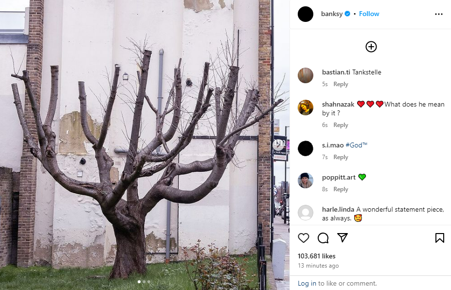 Banksy owned up to the mural in an Instagram post