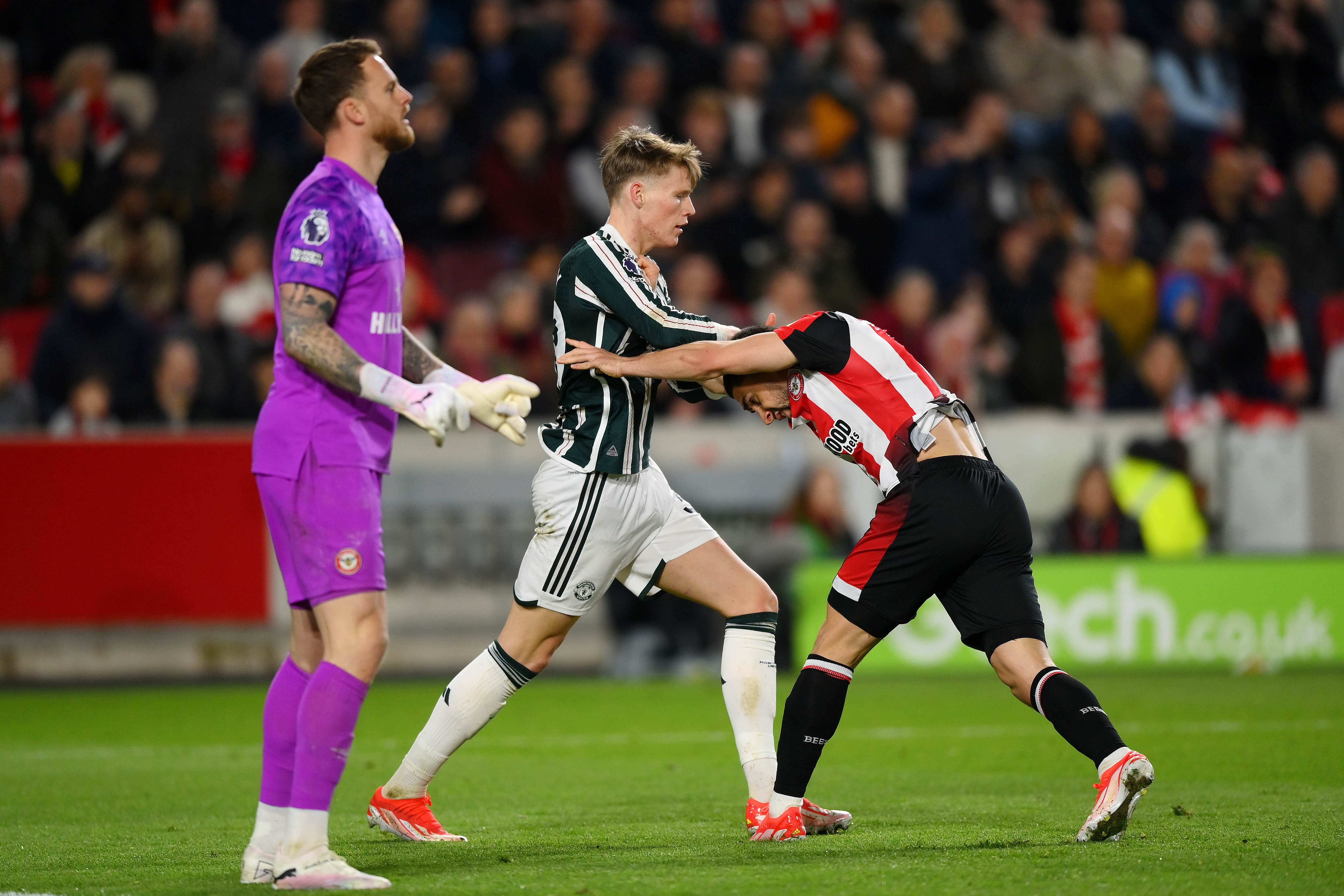 Neal Maupay was booked for a scuffle with Scott McTominay... before he shared the picture on social media