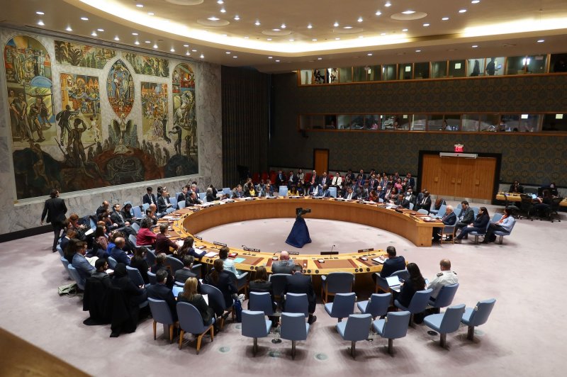 The United Nations Security Council is expected to vote Friday on a resolution presented by the United States calling for an immediate cease-fire in Gaza. File Photo by John Angelillo/UPI