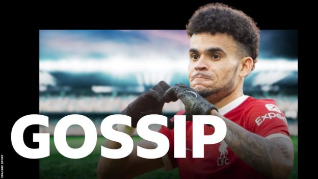 Luis Diaz beside the BBC Sport Gossip logo