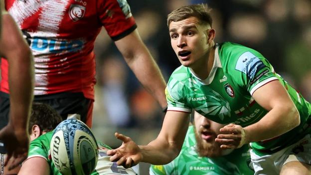 Leicester Tigers' Jack van Poortvliet in action on his return from injury