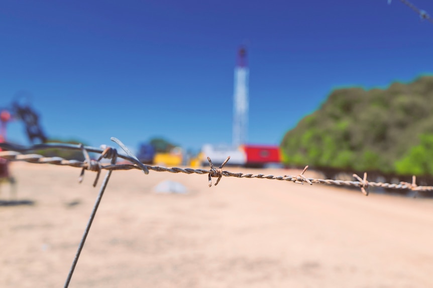 A barb wire fence