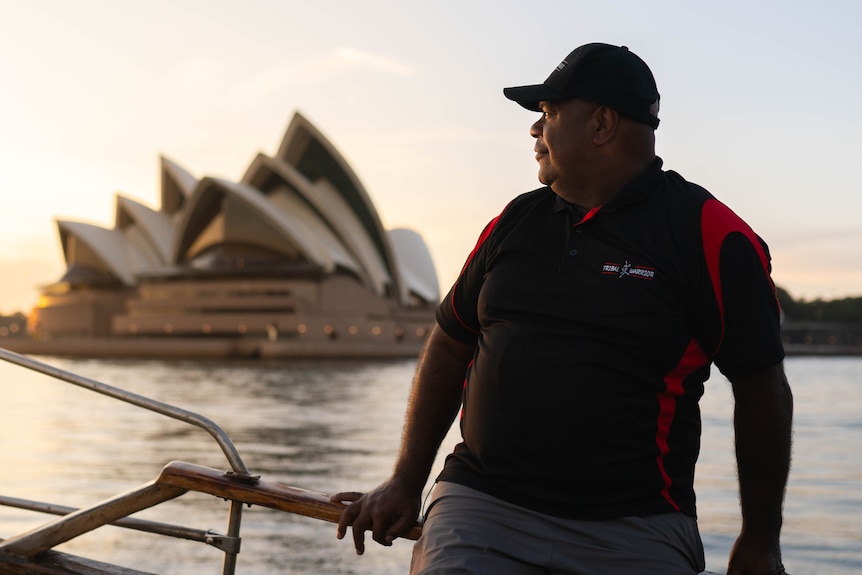 Portrait of a man aboard a boat, sunny weather