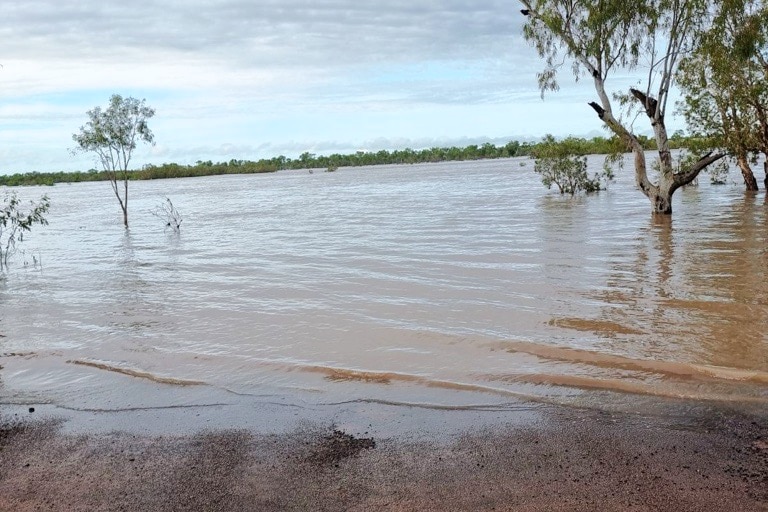 a flooded road