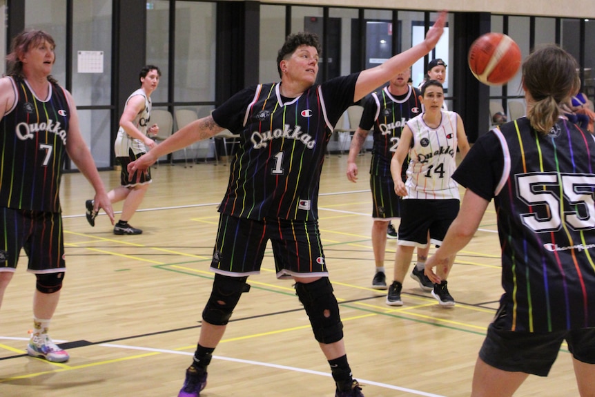 Queer Sporting Alliance President Stella Lesic defends the basketball