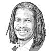 Stipple-style portrait illustration of LZ Granderson