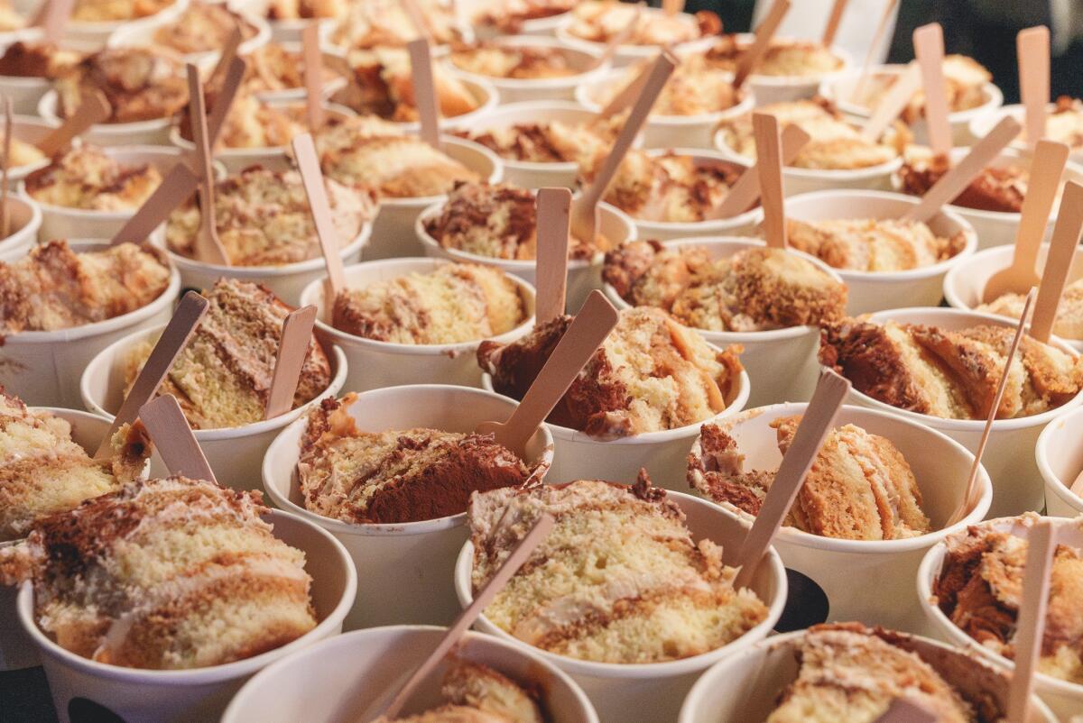 Tiramisu in several cups.