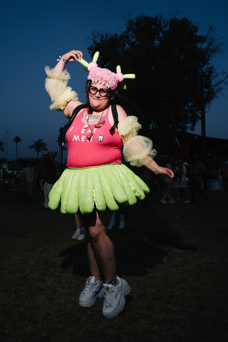 Deb Akin wearing an outfit inspired by her desire to feel free in her queer identity.