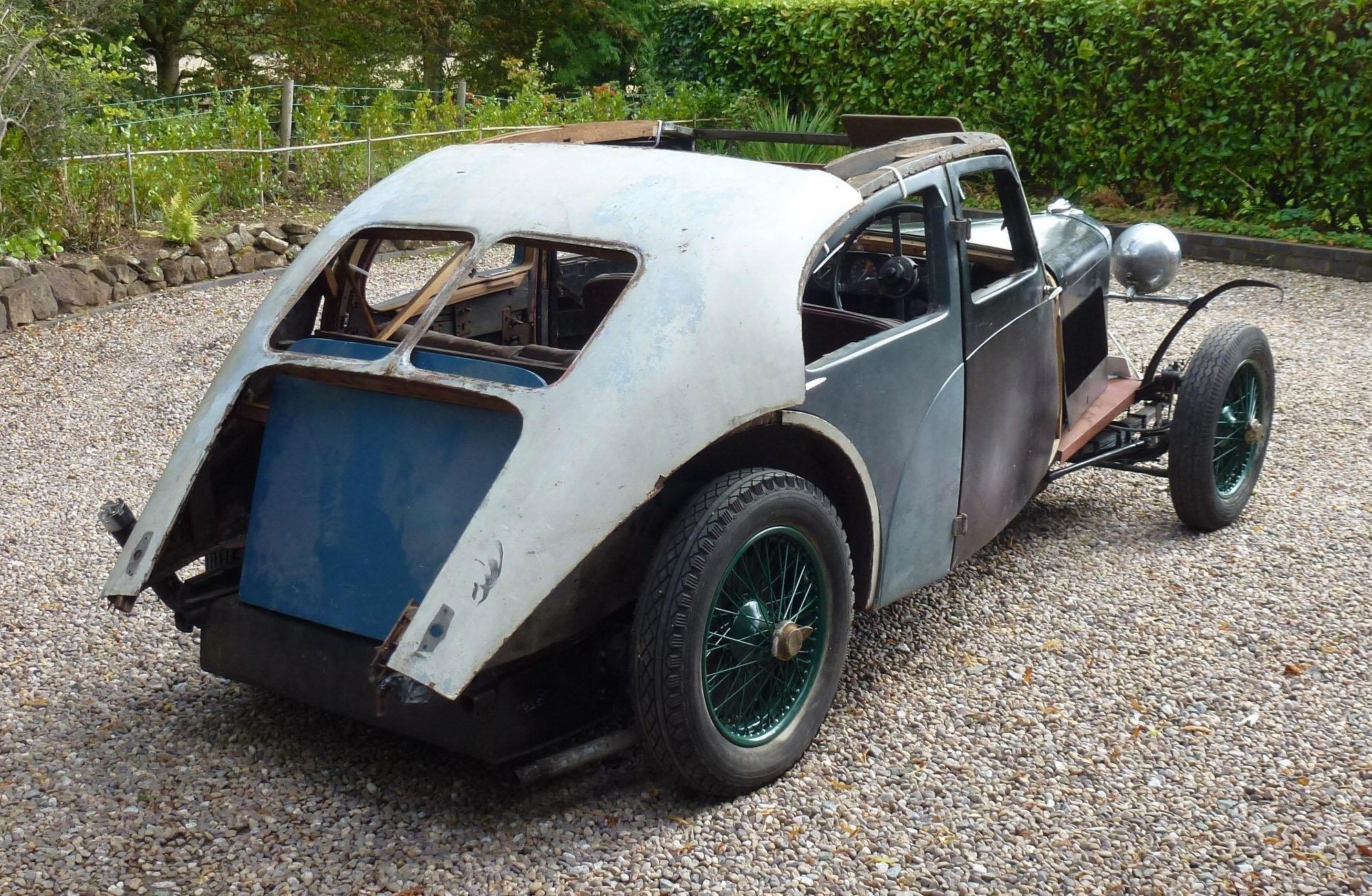 The 1930's motor was held together with cable ties when he got it in 2017