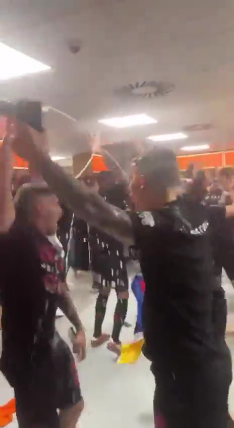 The Bayer Leverkusen players enjoyed the title celebration