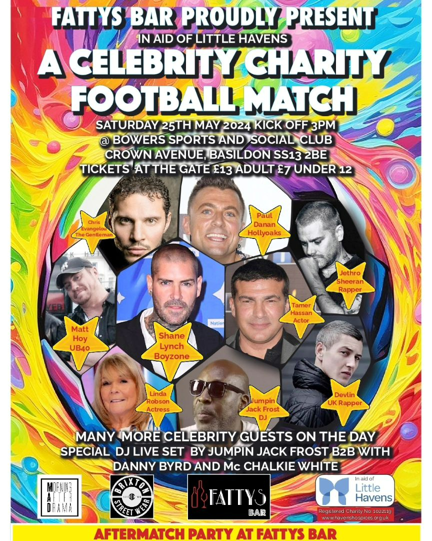 He is raising money for charity with a star-studded football match