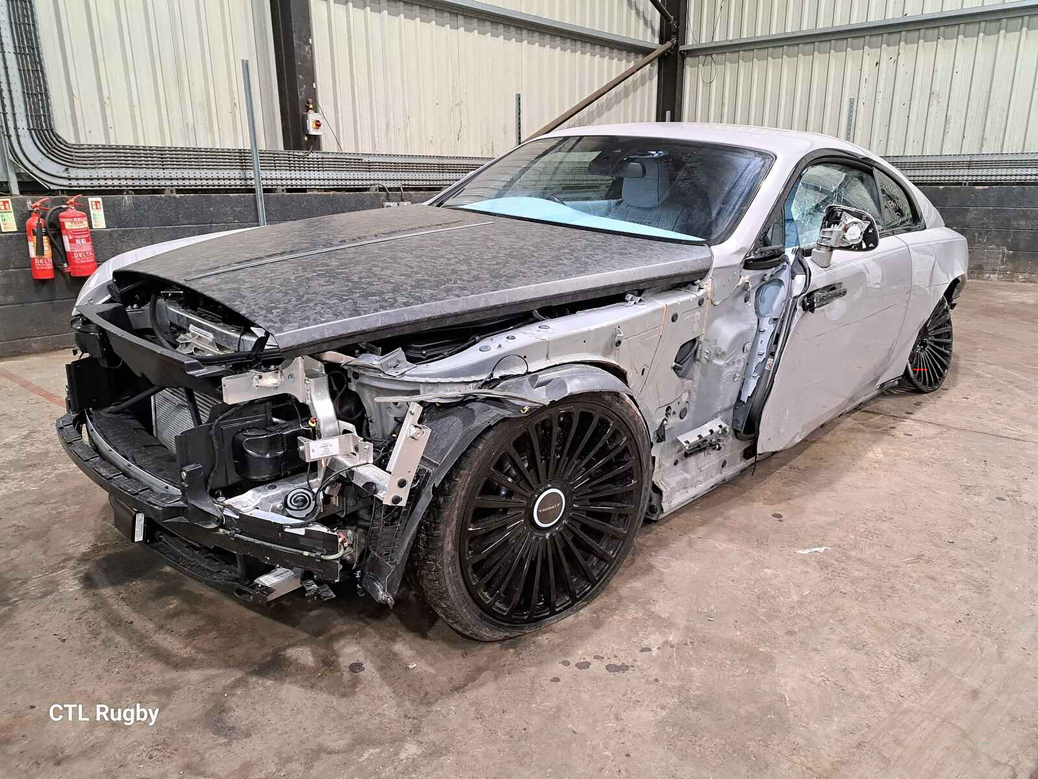 The Rolls-Royce suffered significant damage