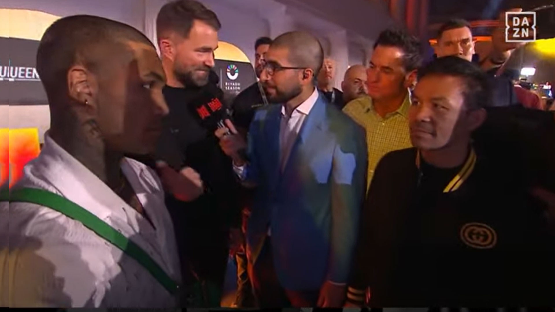 Benn and Manny Pacquiao came face-to-face at the weigh in for the Joshua vs Ngannou fight