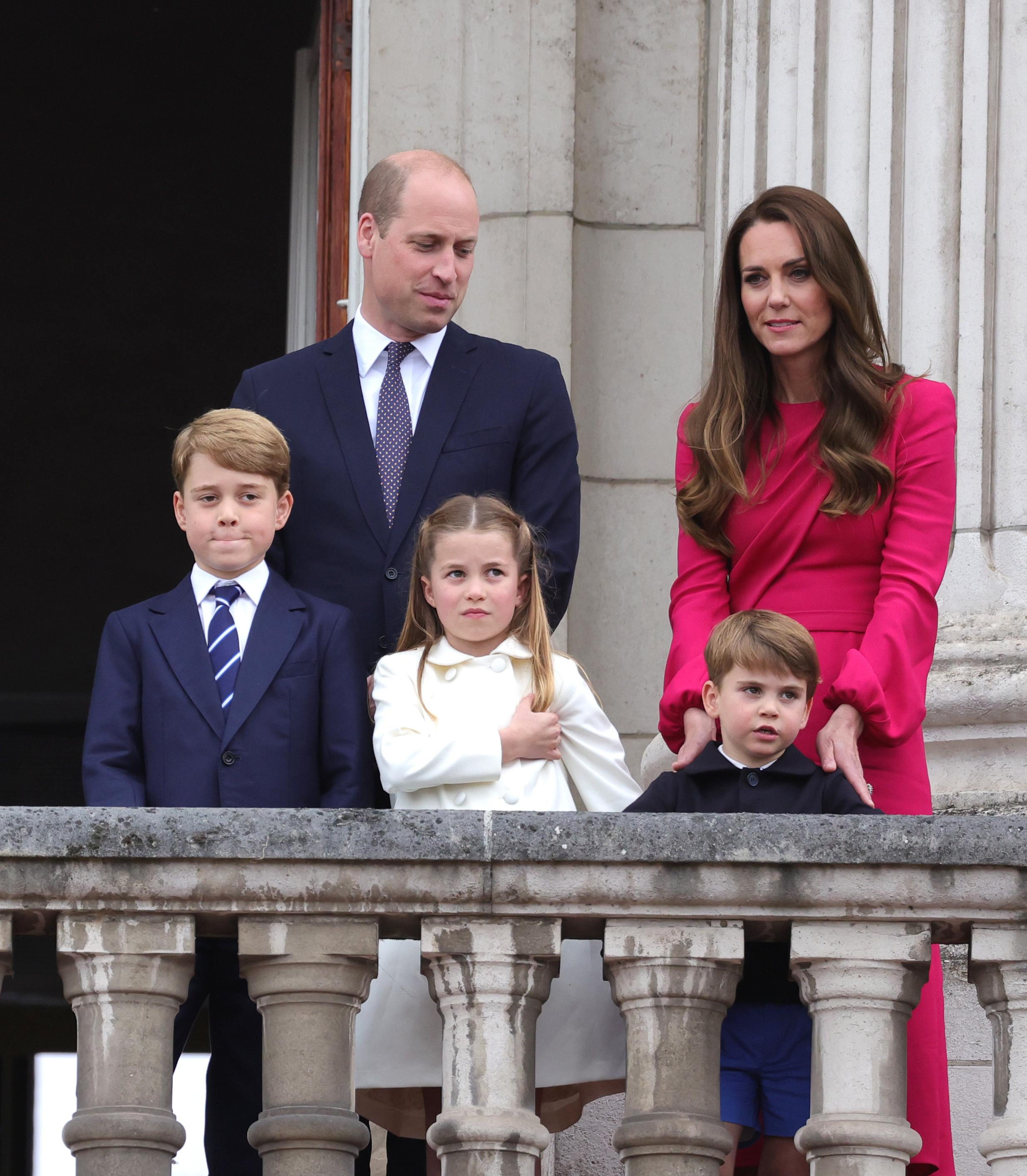  Louis seen as he is today with his royal mum and dad and his brother and sister