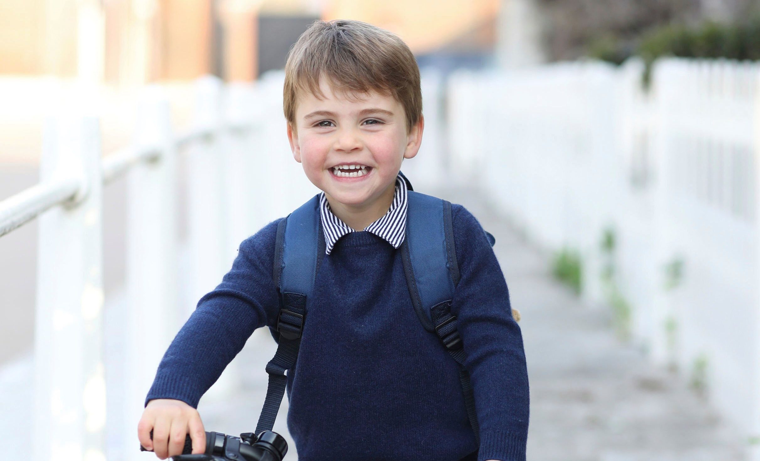  Prince Louis seen here aged three, starting nursery