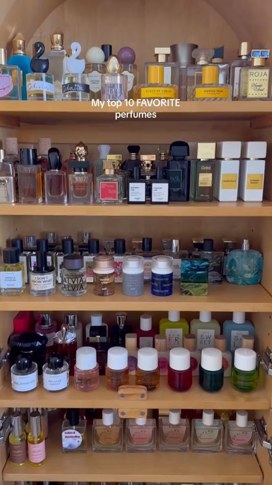 She showed off her gigantic collection of over 150 scents