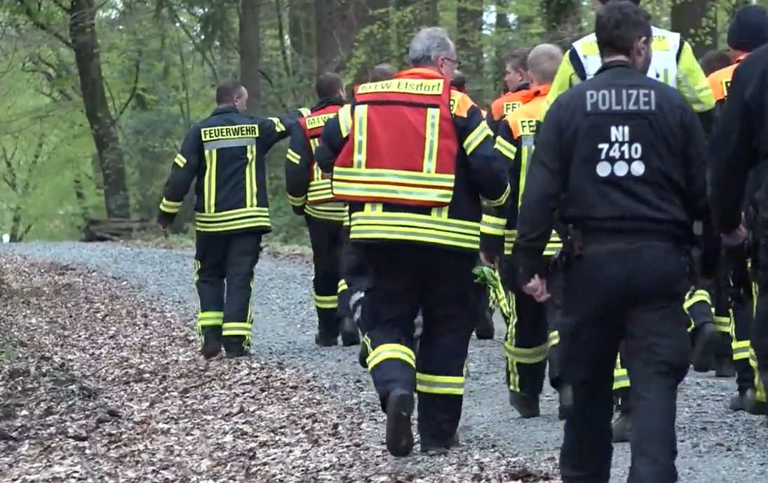 Cops are scanning the forest and fields near his home