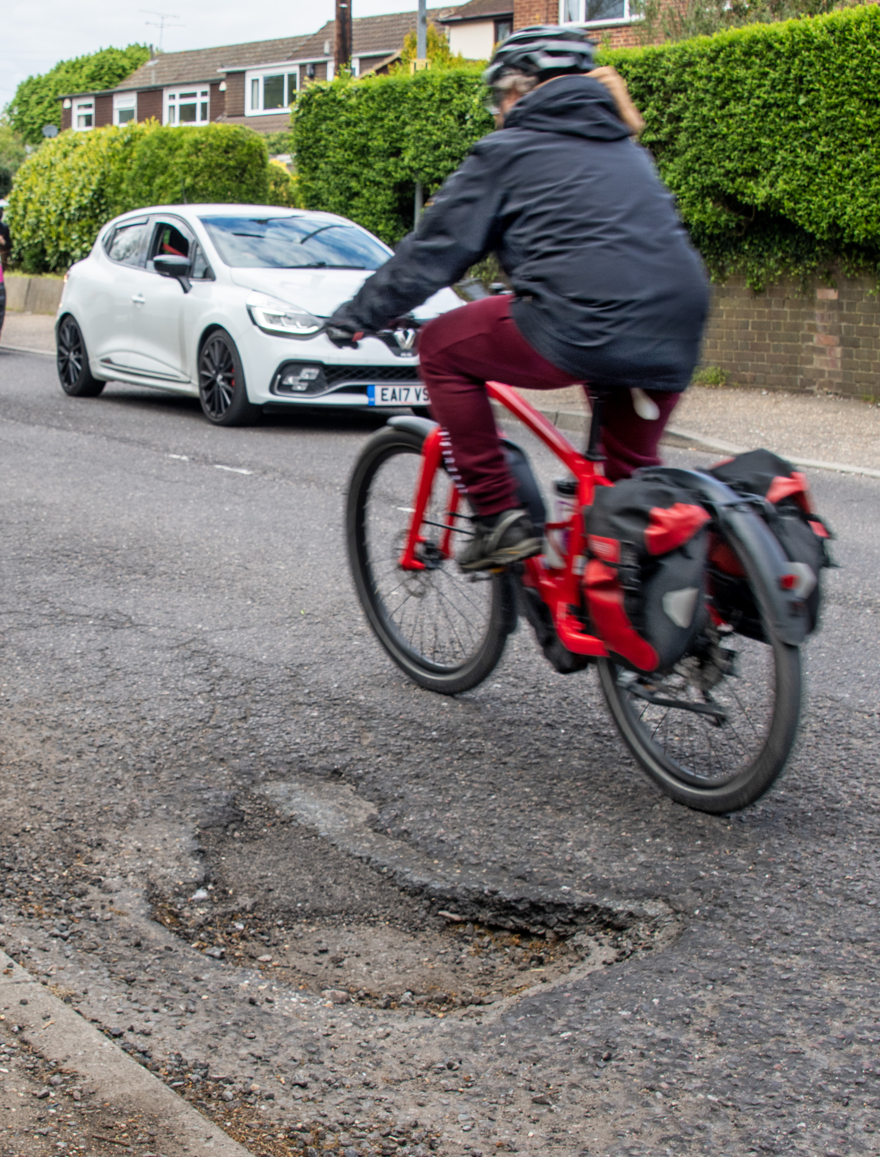 Residents say there are several 3ft by 2ft, six-inch-deep craters, as well as other smaller potholes, which are regularly damaging cars