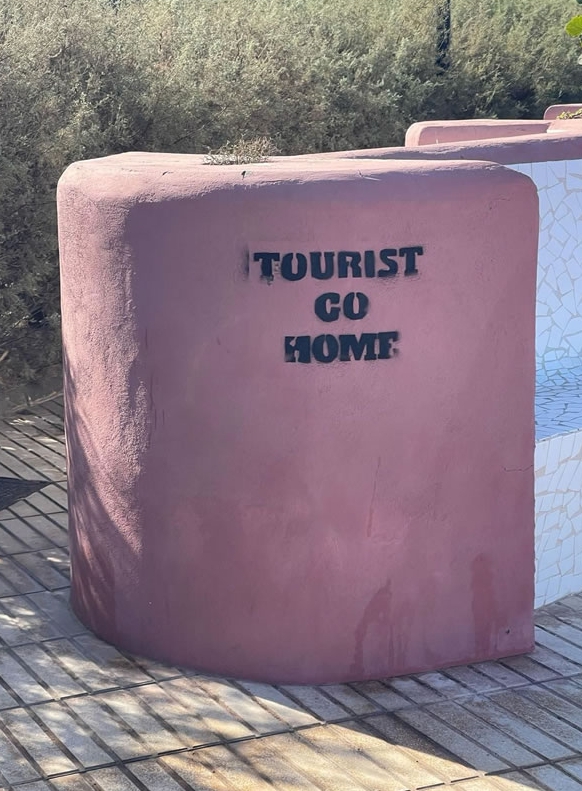 Angry residents in Tenerife have been sending holidaymakers a clear message