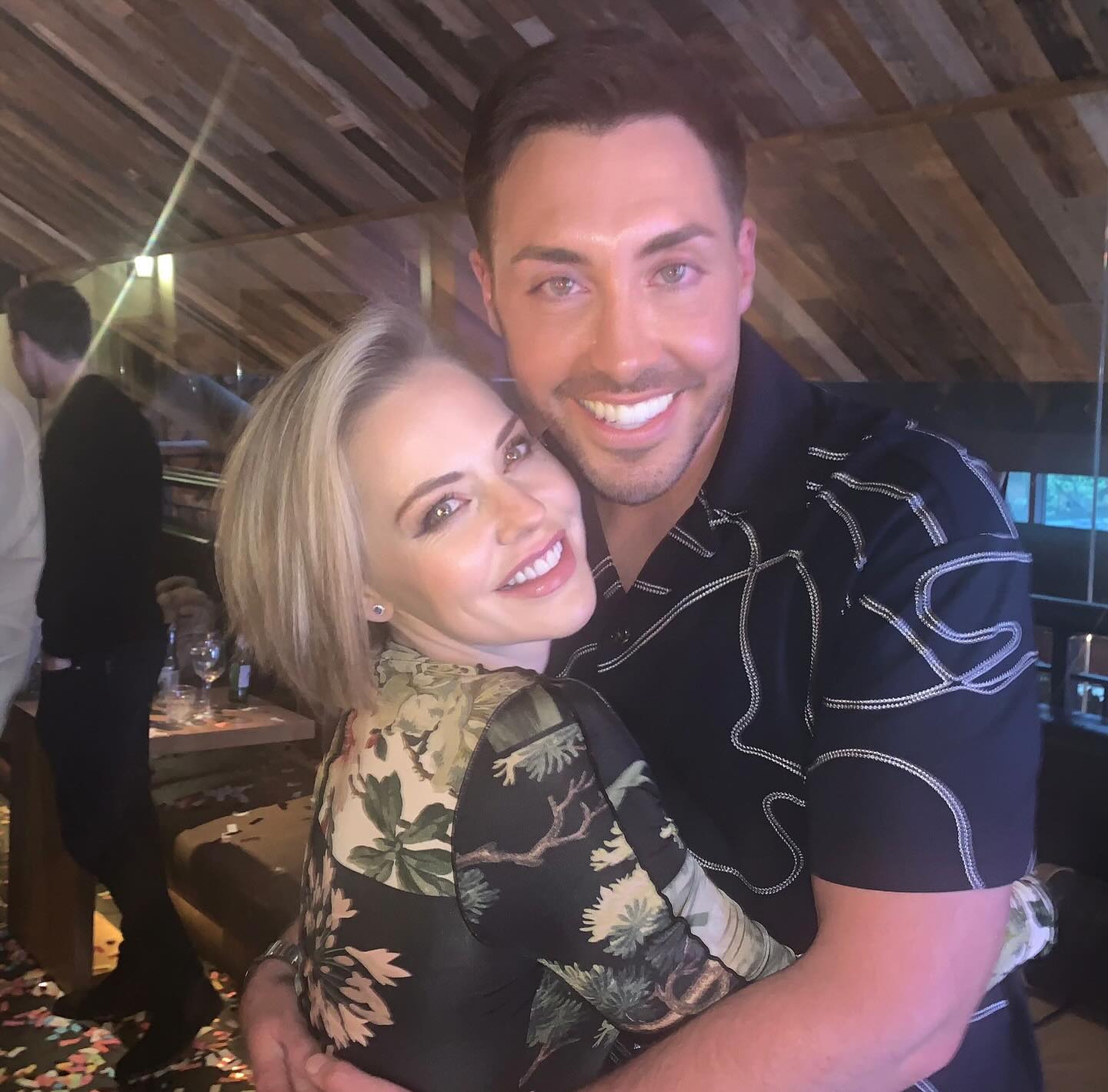 The Channel 4 star enjoyed a birthday cuddle with co-star Steph Waring