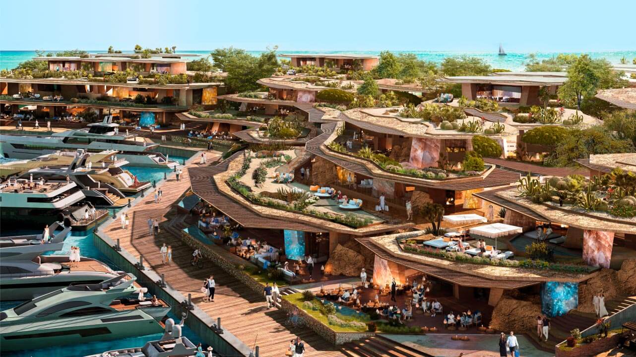 The first guests are expected to step foot on the luxury island in the Red Sea in 2024