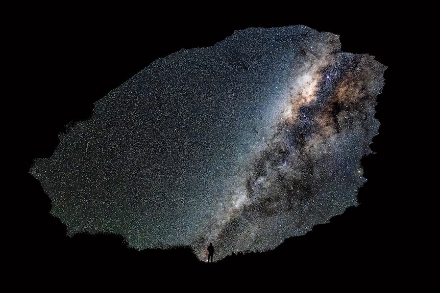 The Milky Way galaxy shot from underneath one of the Nullarbor Cave entrances.