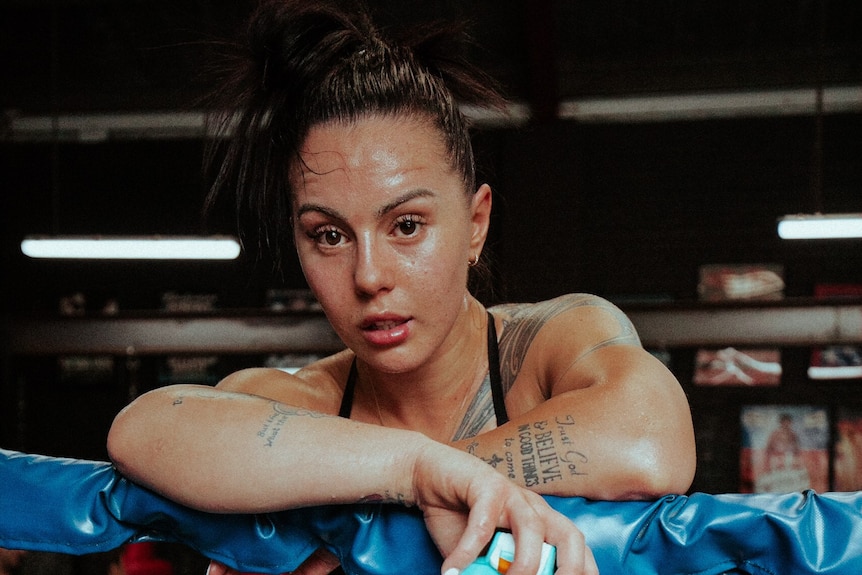 Boxer Cherneka Johnson after a workout