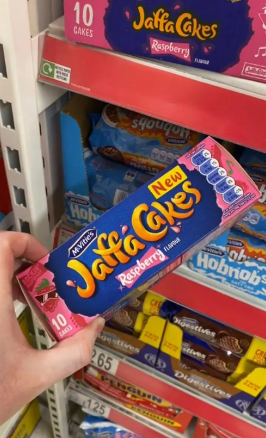 Packets of Mcvitie's raspberry-flavoured Jaffa Cakes are available at Aldi for £0.85