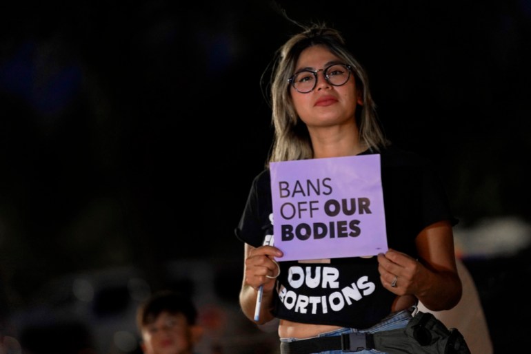 Celina Washburn at a protest outside the Arizona Capitol in Phoenix