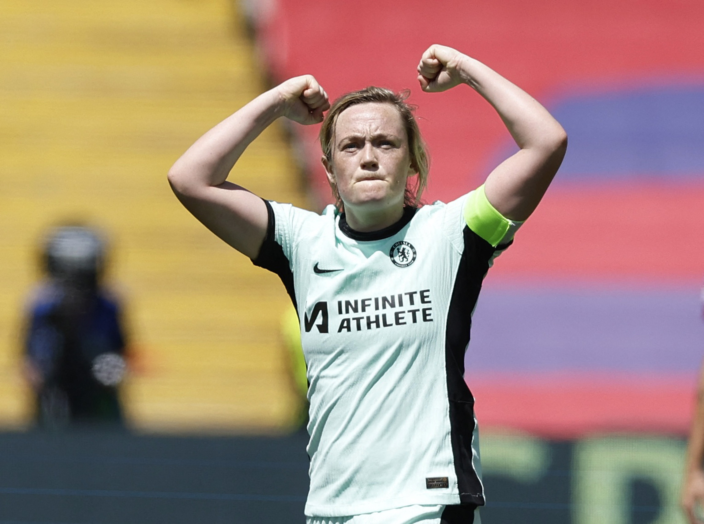 Erin Cuthbert fired her Chelsea side to victory in the first leg of their Women's Champions League semi-final