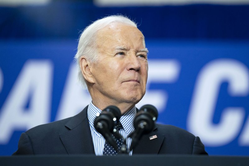 President Joe Biden delivers remarks on the care economy during an event at Union Station in Washington on Tuesday ahead of an Oval Office broadcast interview in which he rebuked Israeli President Benjamin Netanyahu over his handling of his country's conflict with Hamas in Gaza, saying he wanted to see an ceasefire "now." Photo by Bonnie Cash/UPI