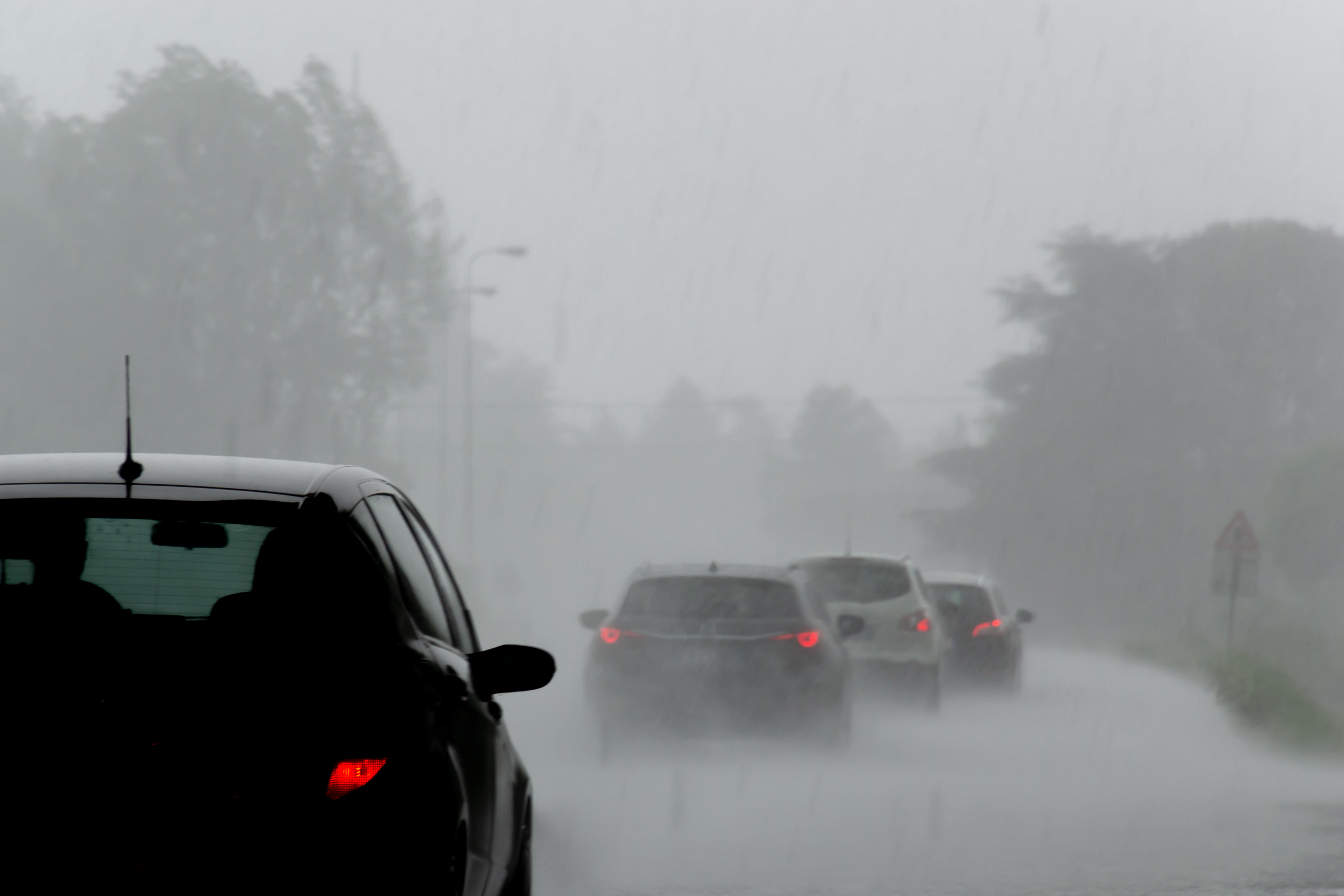 One of the key bits of advice is to know what to do if your car starts aquaplaning (file photo)