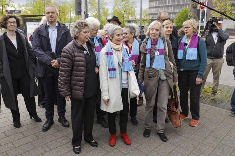 The European Court of Human Rights on Tuesday ruled in favor of four Swiss women and members of Switzerland's Senior Women for Climate Protection who argued that the Swiss government had not done enough to combat climate change. Photo by Ronald Wittek/EPA-EFE