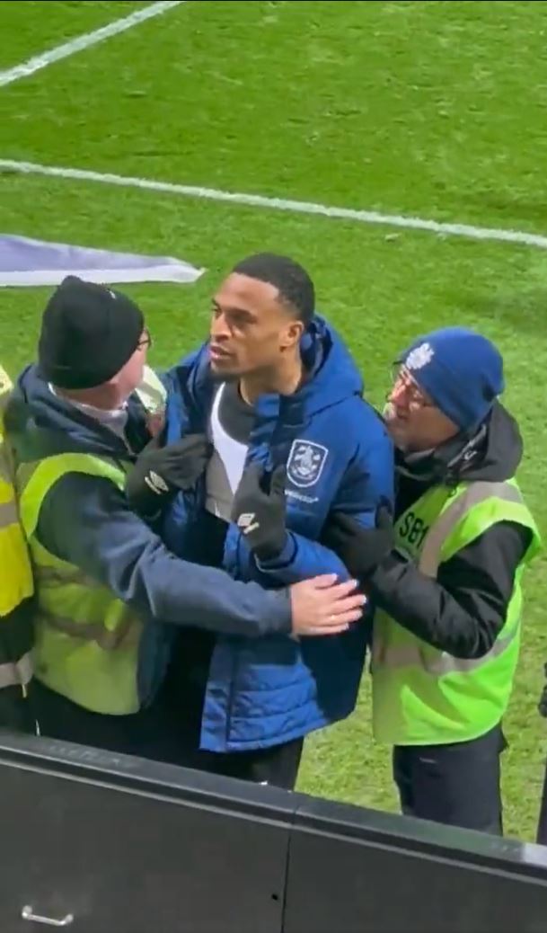 Delano Burgzorg got into a heated discussion with Huddersfield fans