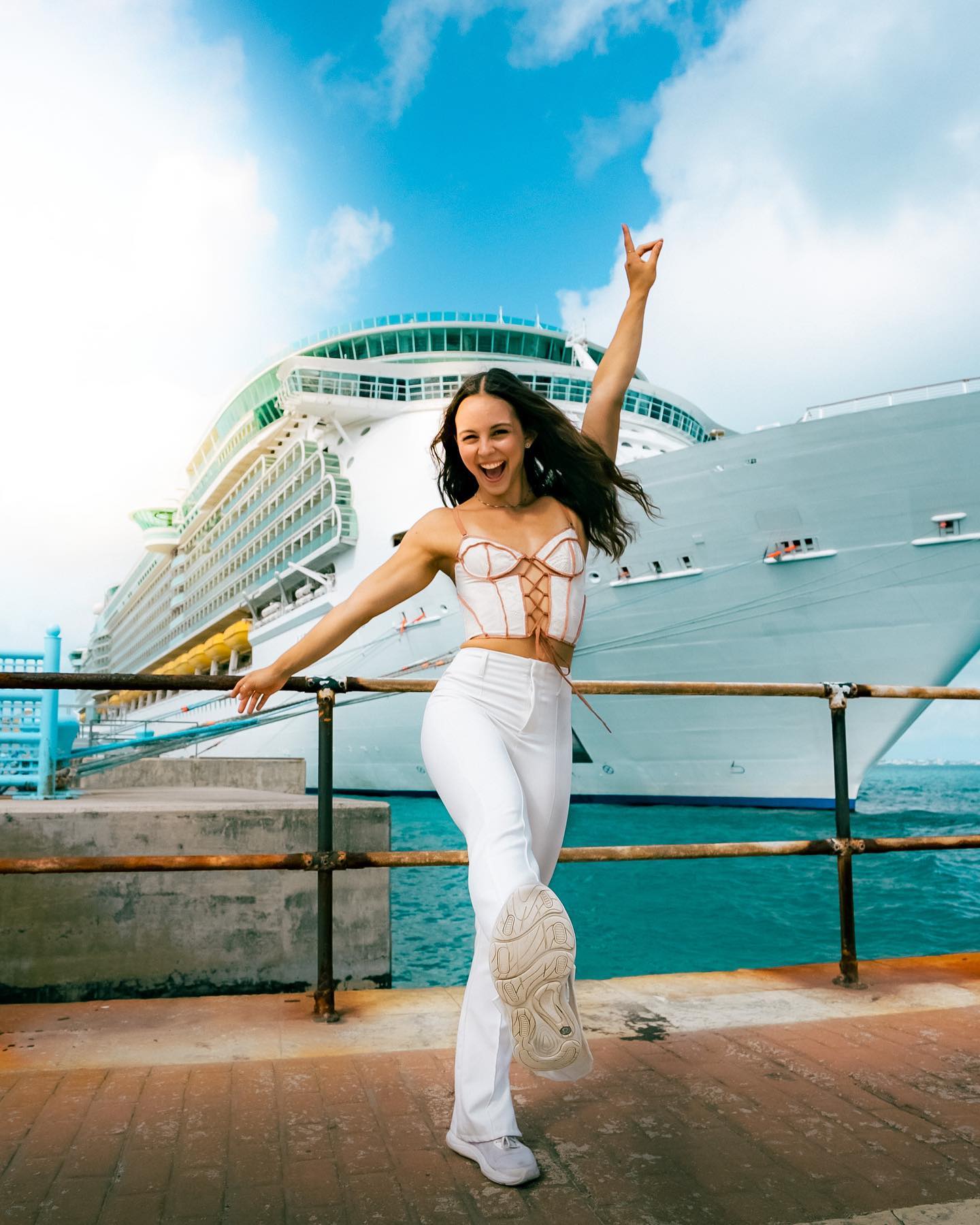 Cruise ship worker Alley gave a tour around her cabin on Liberty of the Seas