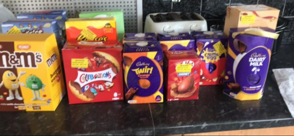 A bargain hunter snapped up 13 heavily reduced Easter eggs